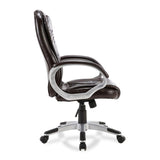 New Brown Executive Ergonomic Office Chair PU Leather High Back Computer Desk