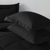 Twin XL Size Comforter Set 5 Pieces Black Twin Extra Long Bed in a Bag for College Dorm