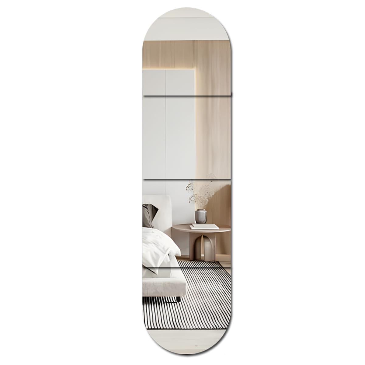 4 Pack Full Length Acrylic Mirrors Stickers for Walls Self Adhesive Safe