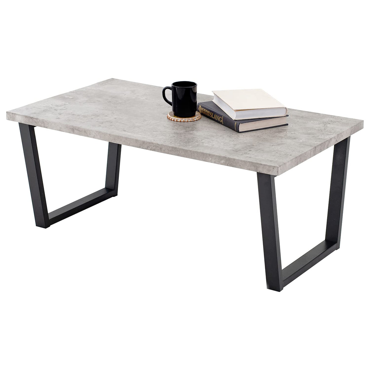 T-4395MGY Low Table, Center Table, Table, Desk, Marble Top x Steel Legs