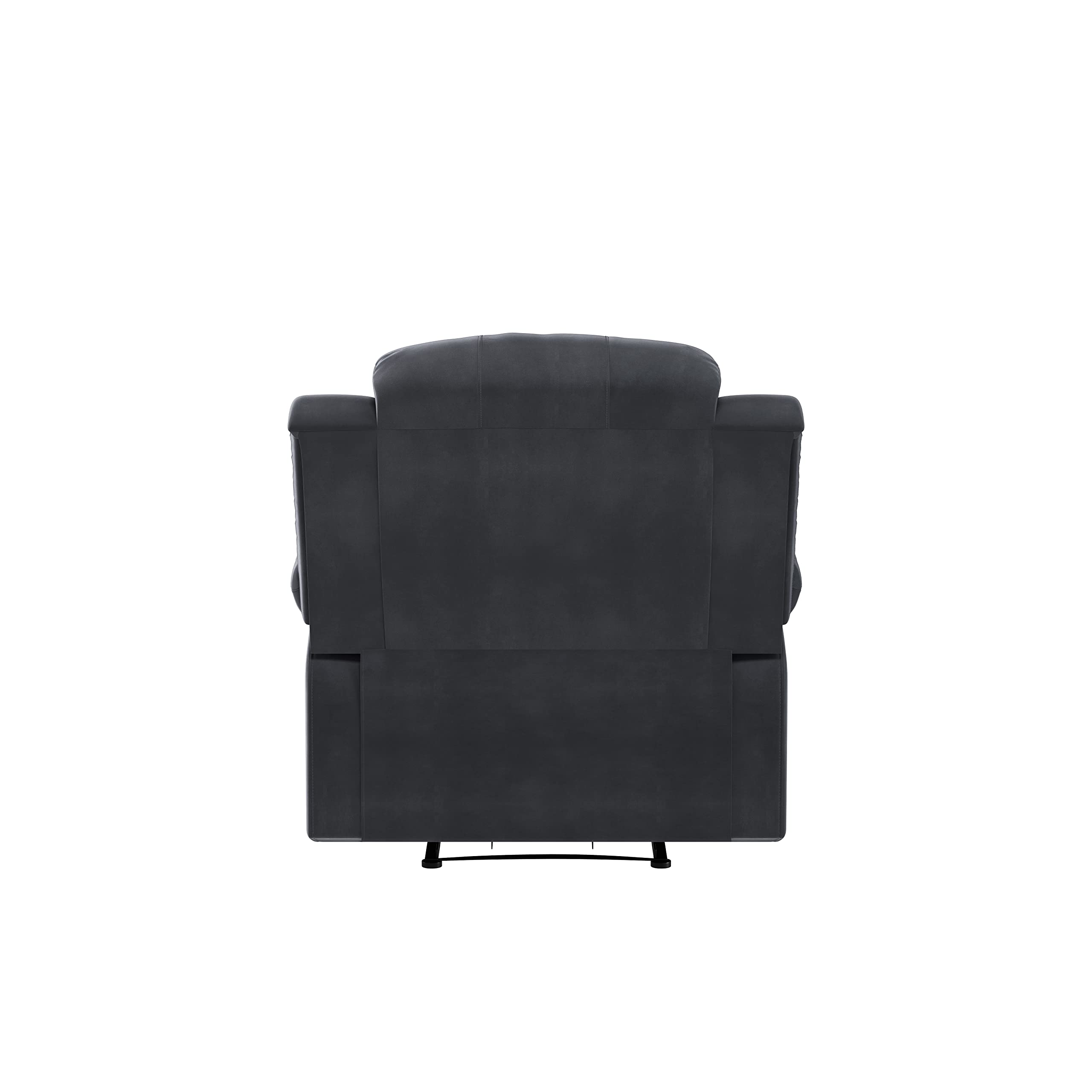 EaseLounge Classic Steel Grey Manual Recliner with Plush Cushion Back