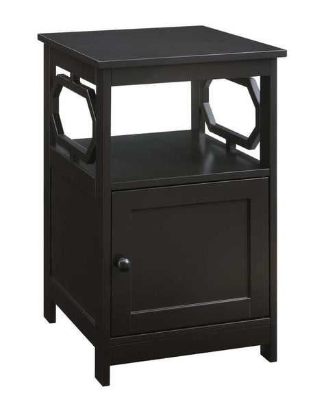 Omega End Table with Cabinet, Espresso