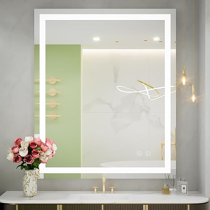 LED Bathroom Mirror with Light,Lighted Vanity Mirror