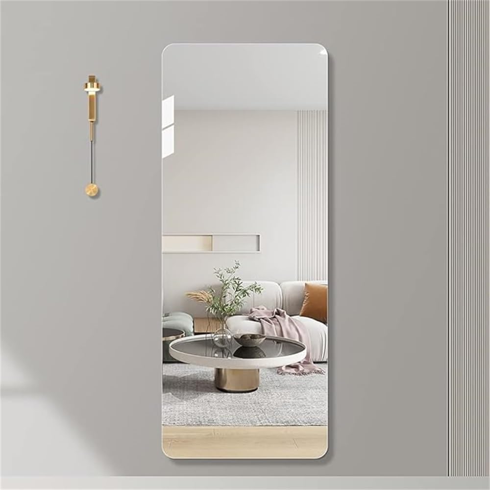 65"x 24" inch Full Body Round Corner Mirror for Living Room Bedroom Cloakroom