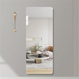 65 x 24 InchPremium Wall-Mounted Frameless Full Length Mirror, 5mm Tempered Glass, Rounded Corner Design, Sleek and Stylish Full Body Mirror for Bedroom/Bathroom