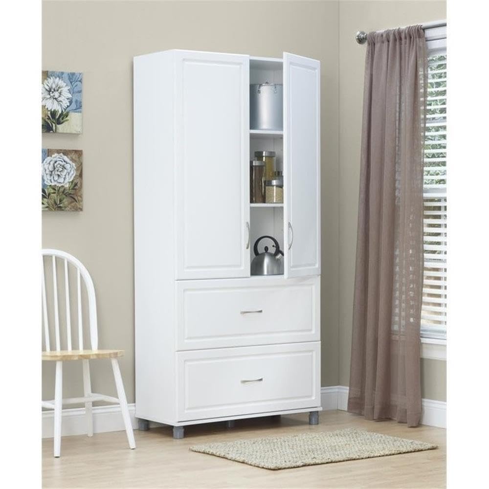 SystemBuild Evolution Kendall 36" 2 Door/2 Drawer Storage Cabinet - White
