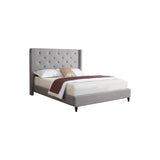 Vero Tufted Wingback Platform Bed, Cal. King Grey