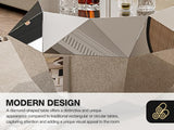 Modern Silver Stainless Coffee Table, Small Diamond Fashion Design