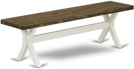 X-Style Modern Dining Bench with Wood Seat