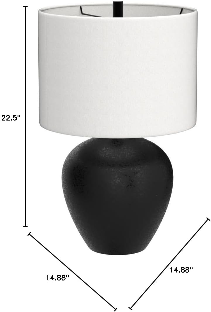 Ladstow Urban 22.5" Sleek Ceramic Table Lamp, Black