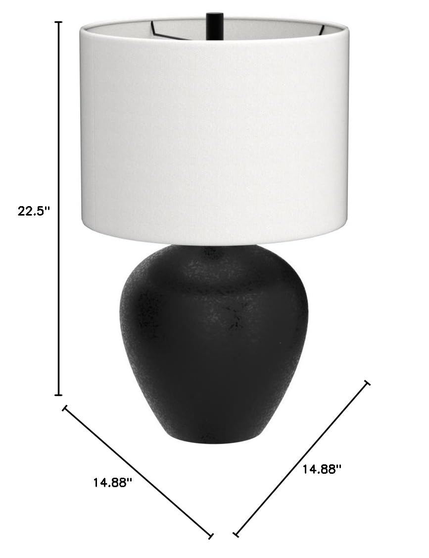 Ladstow Urban 22.5" Sleek Ceramic Table Lamp, Black