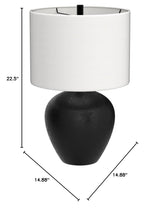 Ladstow Urban 22.5" Sleek Ceramic Table Lamp, Black