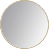 Alais Round Gold Metal Framed Mirror, 24" x 24"