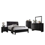 Briana Queen Bed 5-Piece Set, Black