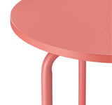 OSP Home Furnishings Elgin 2-Shelf Round Metal Accent Table, Coral