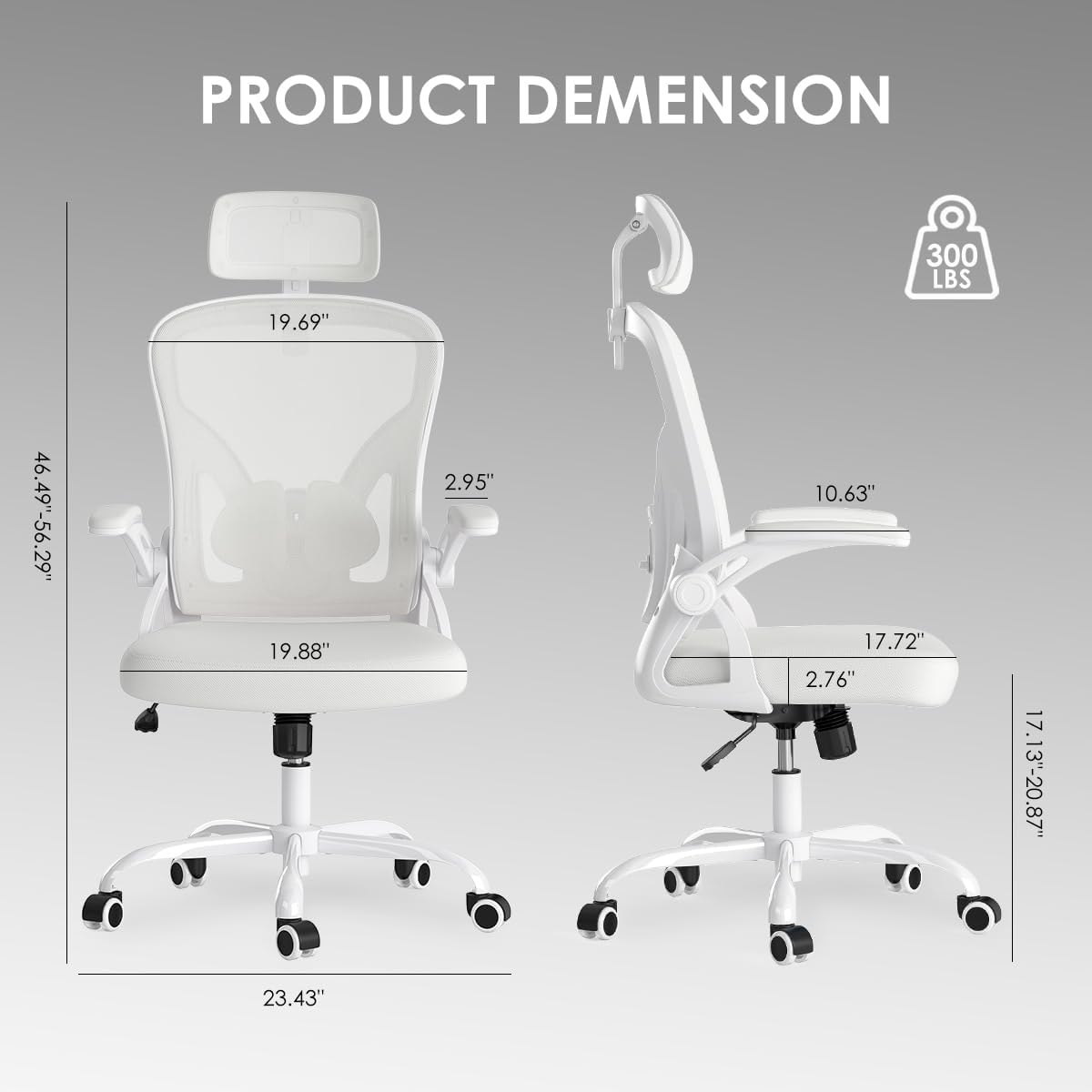 Ergonomic Office Chair, Home Office Desk Chair with Headrest, High Back Computer Chair