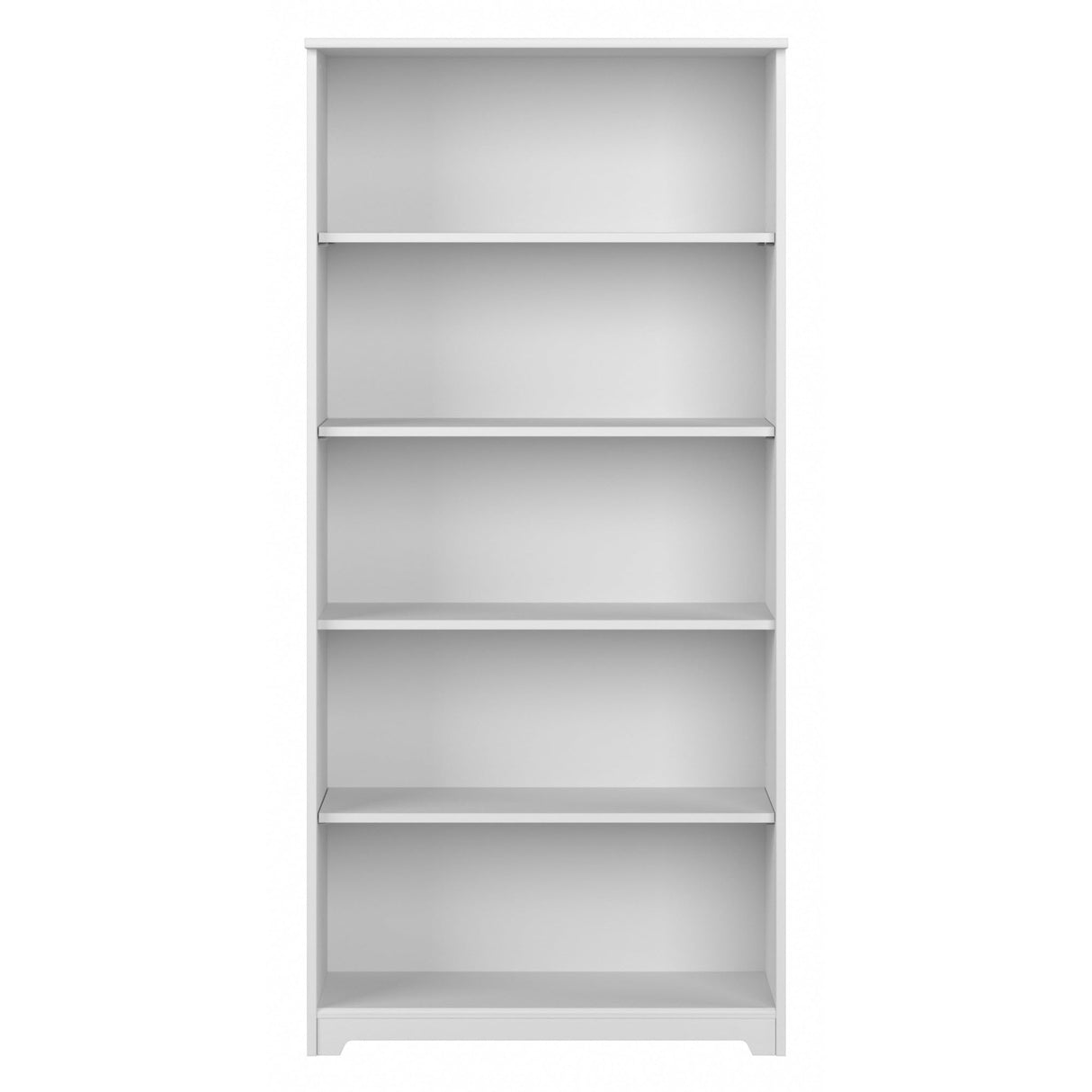 Cabot Tall 5 Shelf Bookcase | Large Open Bookshelf in White | Sturdy Display Cabinet