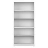 Cabot Tall 5 Shelf Bookcase | Large Open Bookshelf in White | Sturdy Display Cabinet