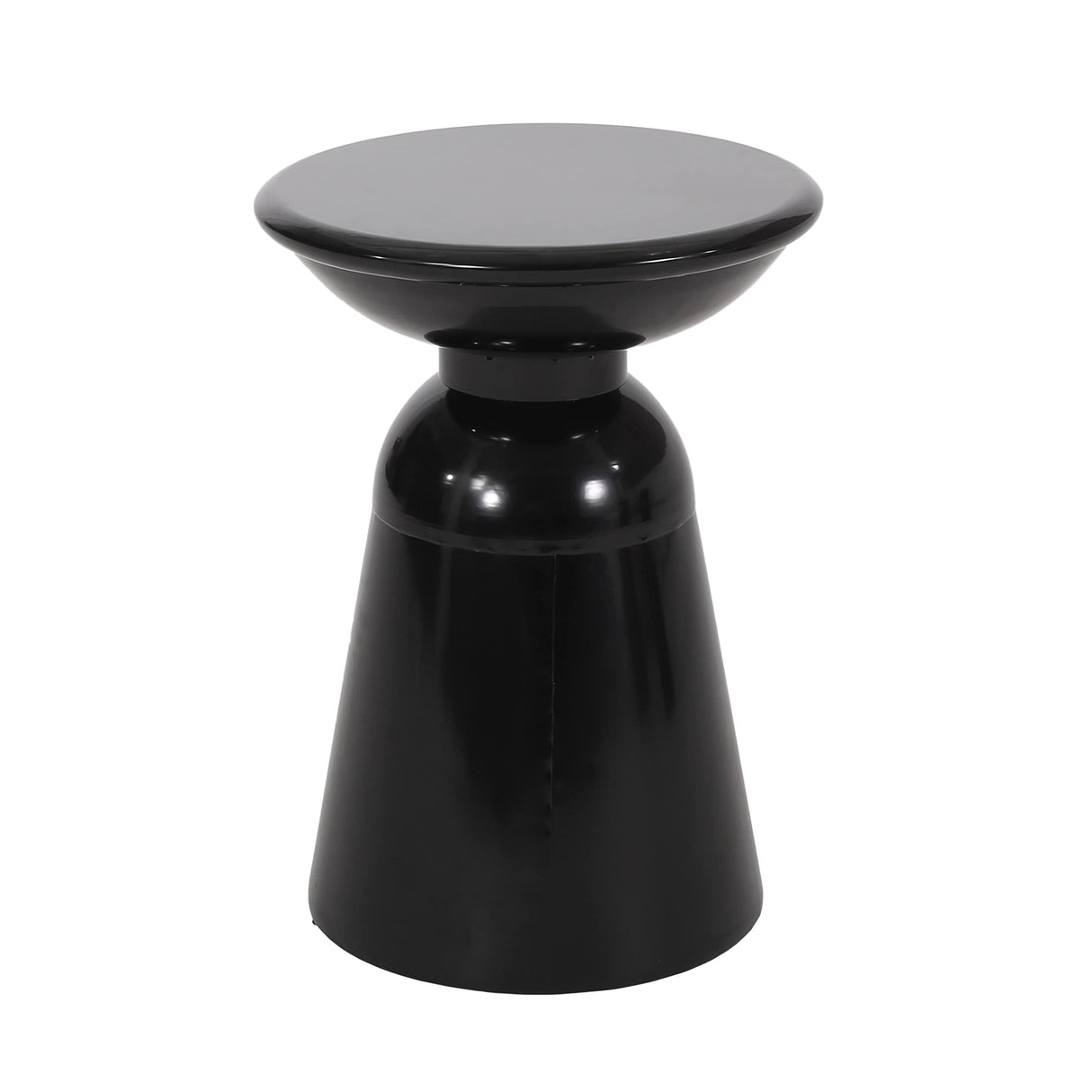 Metal End Table-Large for Living Room (Navy Blue) (15"x21", Black)