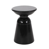 Metal End Table-Large for Living Room (Navy Blue) (15"x21", Black)