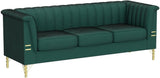 Green Velvet Couch Sofa, Tomkate 83" Mid-Century Modern Sofa Tufted Chesterfield