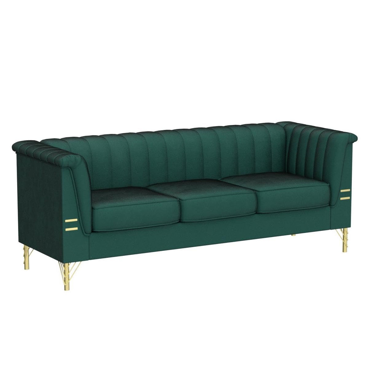 Green Velvet Couch Sofa, Tomkate 83" Mid-Century Modern Sofa Tufted Chesterfield