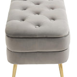 Storage Ottoman Bench, Entryway Foot Stool with Button-Tufted Design