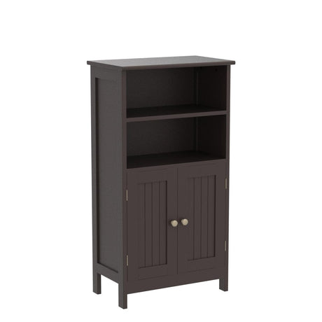 Bathroom Floor Cabinet, Free Standing Cabinet with Double Door and Inner Adjustable