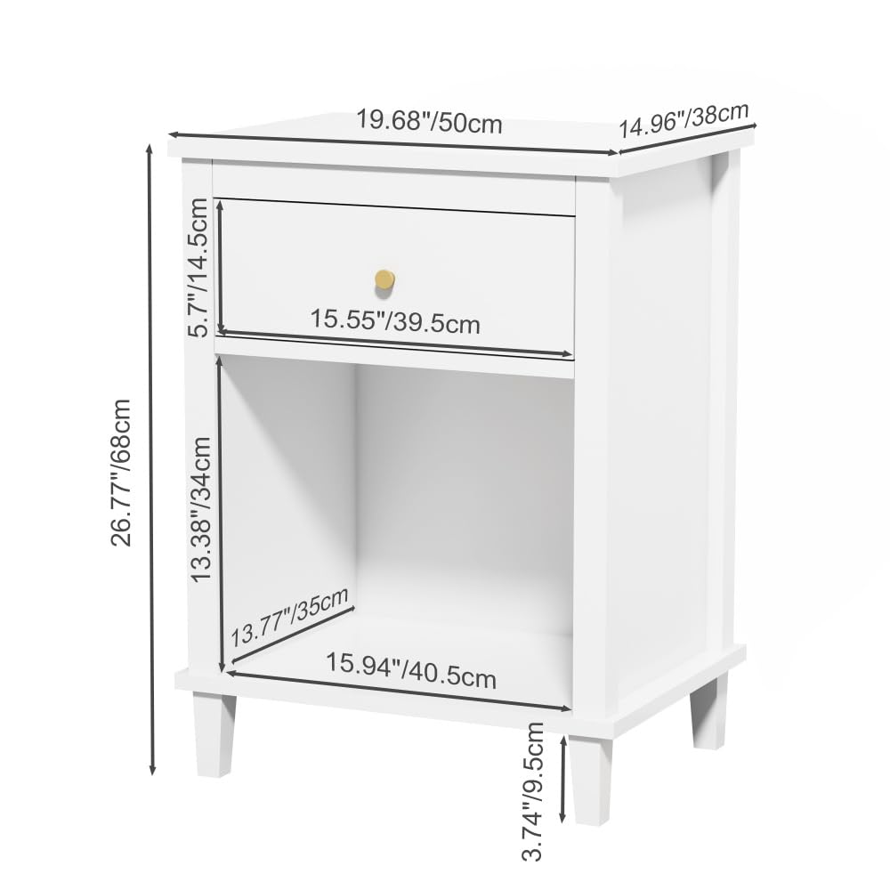Kids Nightstand, Modern Toddler Nightstand with One Drawer & Open Shelf
