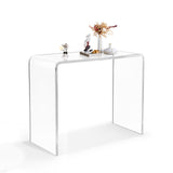 Acrylic Console Table, 37.5” D x 15.25” W x 29.25” H Modern Entryway Table for Hallway