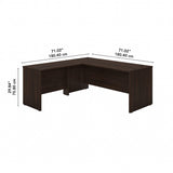 Studio C 72W x 30D L Shaped Desk with 42W Return in Black Walnut