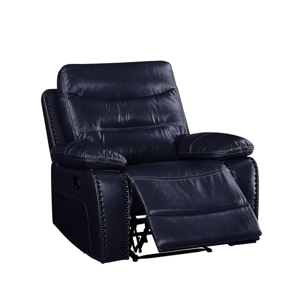 Horizontal Tufted Motion Recliner in Navy