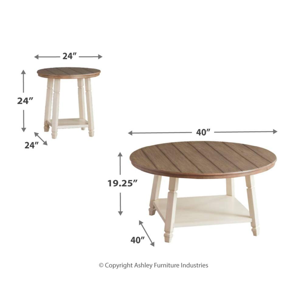 Bolanbrook Farmhouse 3-Piece Table Set, Includes 1 Coffee Table and 2 End Tables