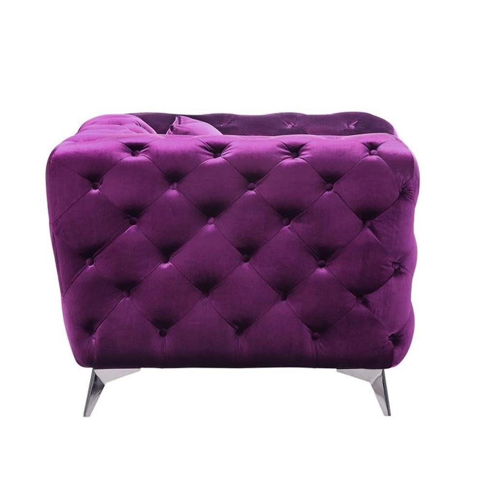 Atronia Loveseat in Purple Fabric
