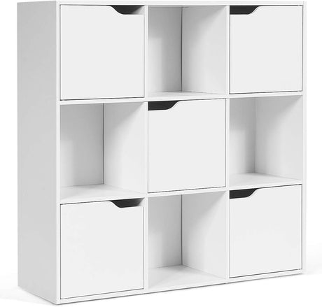 9-Cube Storage Organizer, Storage Cabinet with 4 Open Cubes