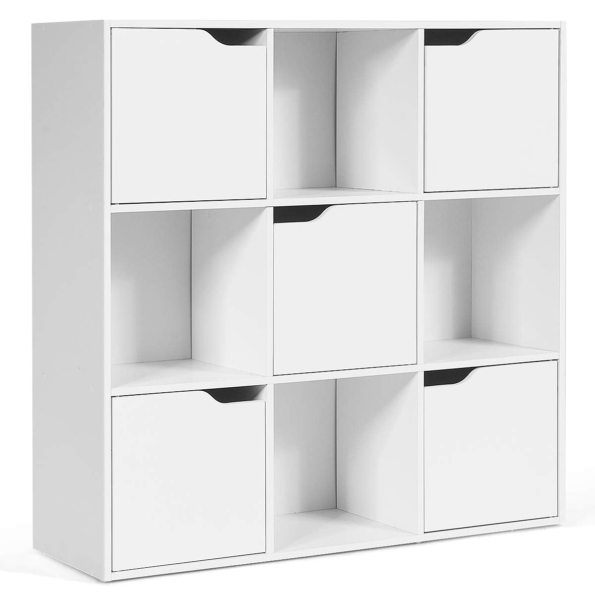 9-Cube Storage Organizer, Storage Cabinet with 4 Open Cubes