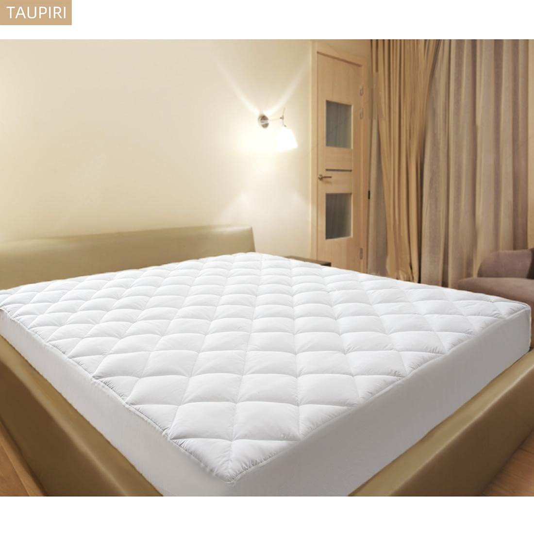 Queen Quilted Mattress Pad Cover with Deep Pocket (8"-21"), Cooling Soft Pillowtop Bed