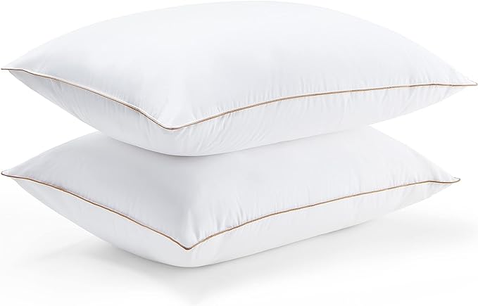 Natural Goose Down Feather Pillows for Sleeping Oval Gusseted Feather Down Pillow