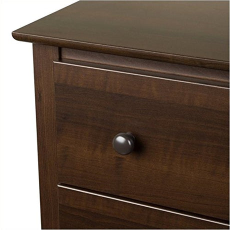 2-Drawer Contemporary Composite Wood Nightstand in Espresso