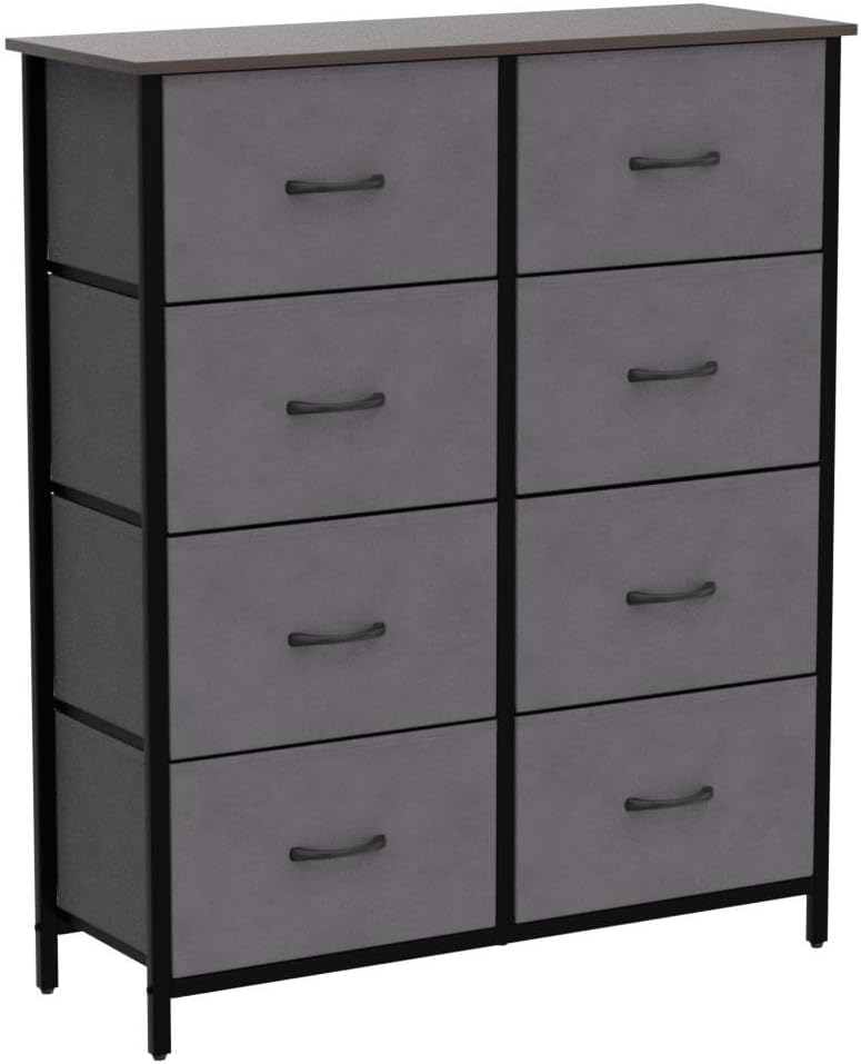Dresser for Bedroom, Chest of Drawers with 8 Fabric Dressers