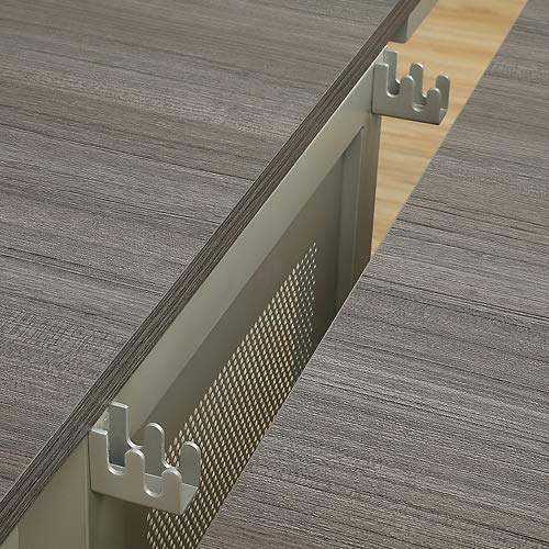 Modern 11' Expandable Conference Table – Gray Laminate Office Desk for Meetings