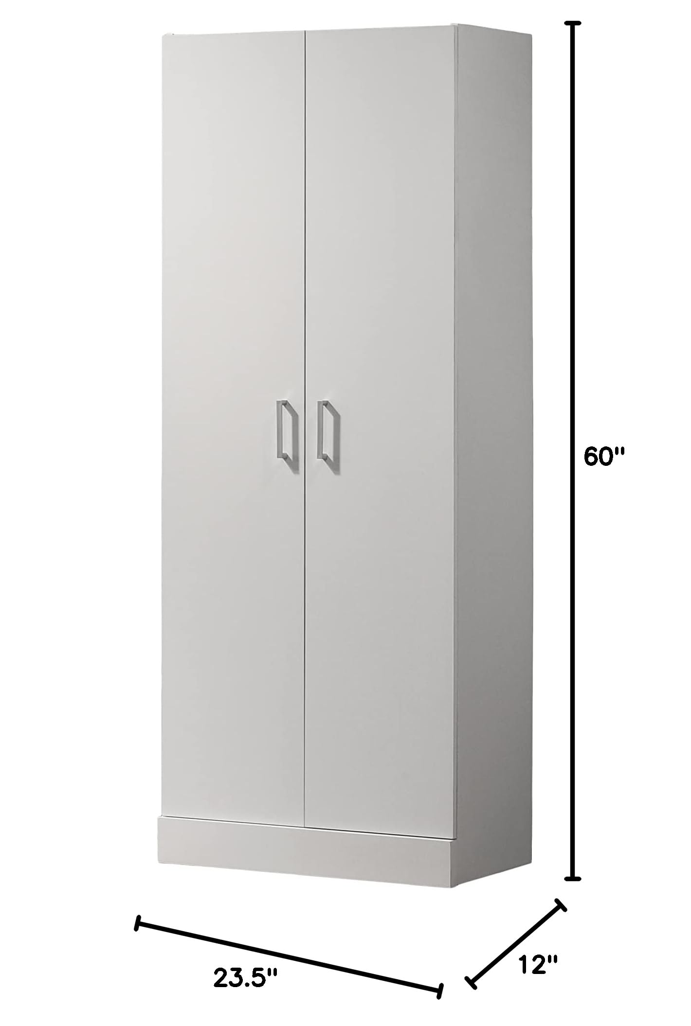 White 60" Height Simplistic Modern Double Door Storage Cabinet