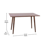 Hatfield Mid-Century Modern Dining Table - Dark Walnut Engineered Wood Kitchen Table