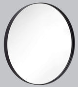 Wall Mirror 30'' Black Round Metal Stainless Steel Circle Frame for Bathroom, Entryways