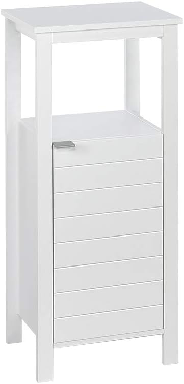 White Madison Collection Single Door Floor Cabinet