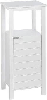 White Madison Collection Single Door Floor Cabinet