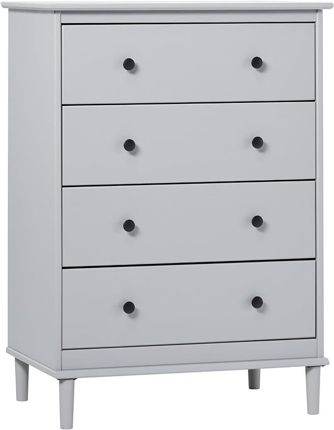 Modern Tall 4-Drawer Solid Wood Dresser