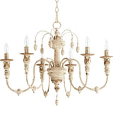 Quorum International 6316-6-70 I Salento Collection 25 Inch Six Light Chandelier I Persian White Finish I Candelabra Base I LED Compatible I Traditional Style Fixture I