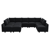 Modular Sectional Sleeper Sofa Couch with Ottoman Velvet Modular Sofa