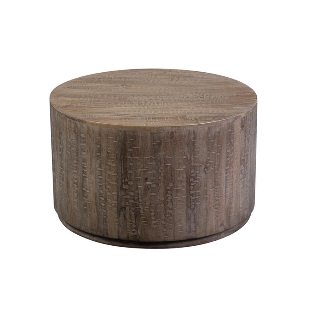Drum Coffee Table, Round, Gray